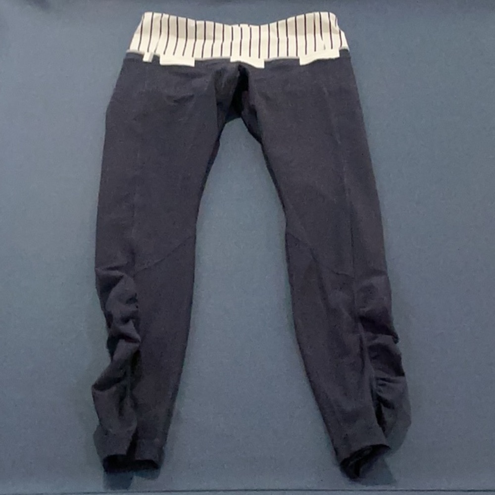 Striped Waistband Navy Leggings